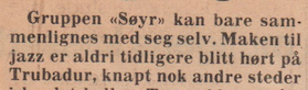 Del av anmeldelse i 'Adressa'